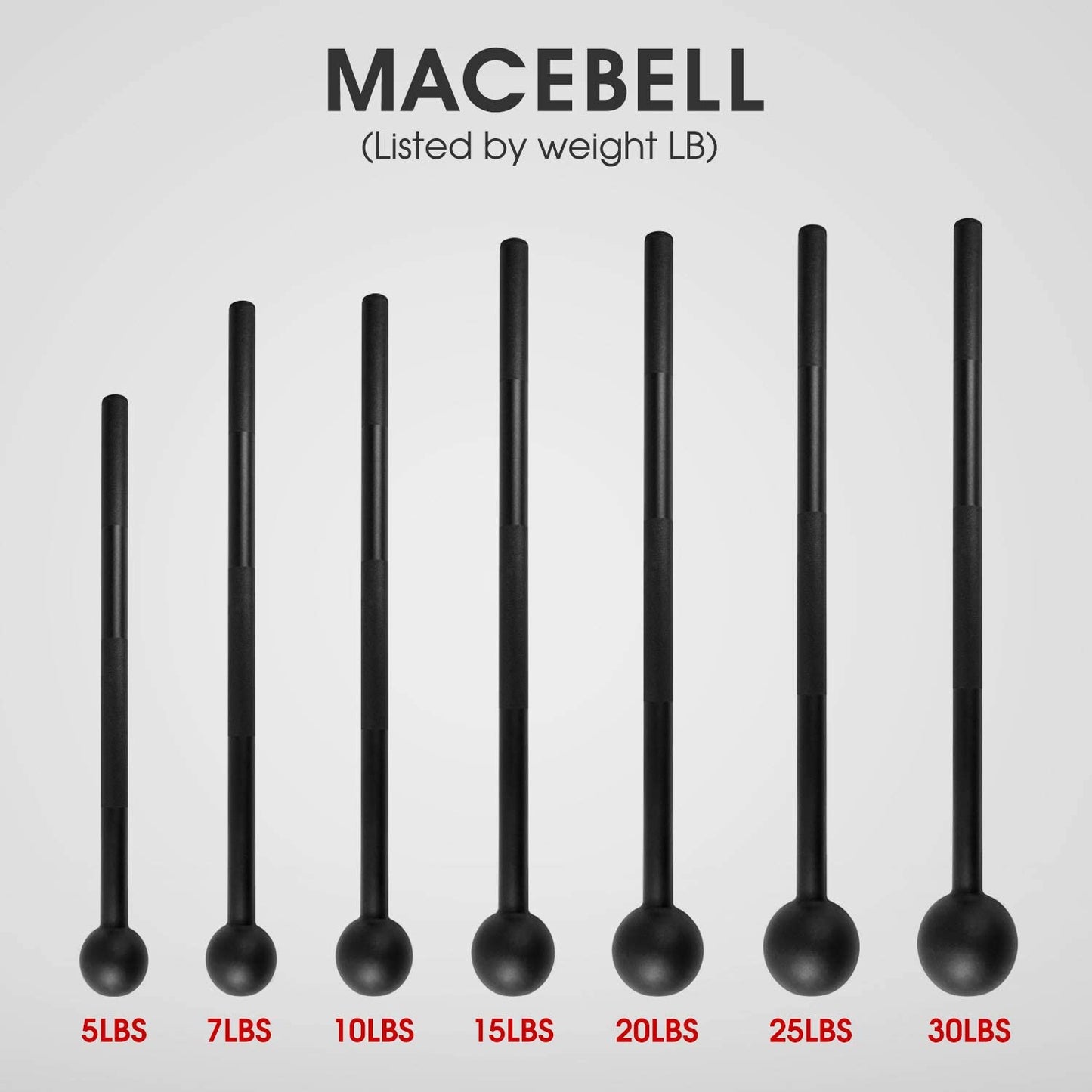 Ultimate Steel Mace Bell for Total Body Strength Training - Improve Muscle, Grip, and Flexibility with Adjustable Weights (5-30 lbs) for Men and Women