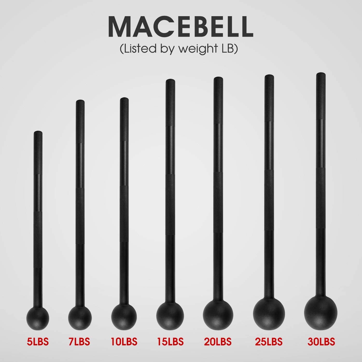 Ultimate Steel Mace Bell for Total Body Strength Training - Improve Muscle, Grip, and Flexibility with Adjustable Weights (5-30 lbs) for Men and Women