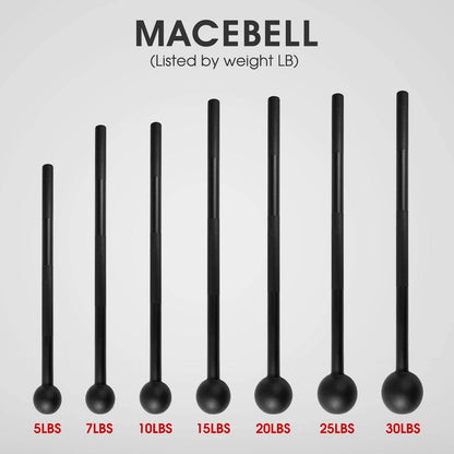 Ultimate Steel Mace Bell for Total Body Strength Training - Improve Muscle, Grip, and Flexibility with Adjustable Weights (5-30 lbs) for Men and Women