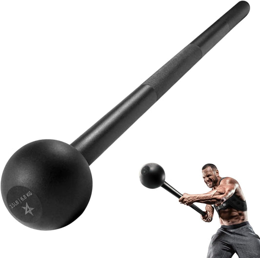 Ultimate Steel Mace Bell for Total Body Strength Training - Improve Muscle, Grip, and Flexibility with Adjustable Weights (5-30 lbs) for Men and Women