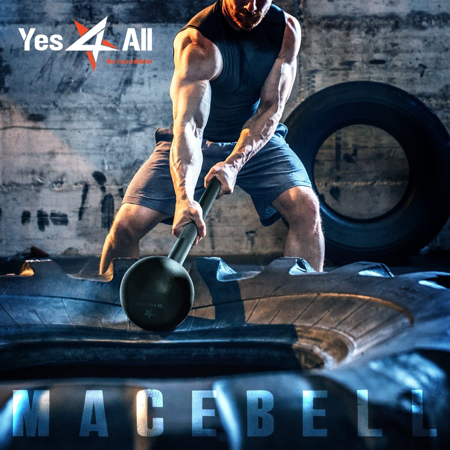 Ultimate Steel Mace Bell for Total Body Strength Training - Improve Muscle, Grip, and Flexibility with Adjustable Weights (5-30 lbs) for Men and Women