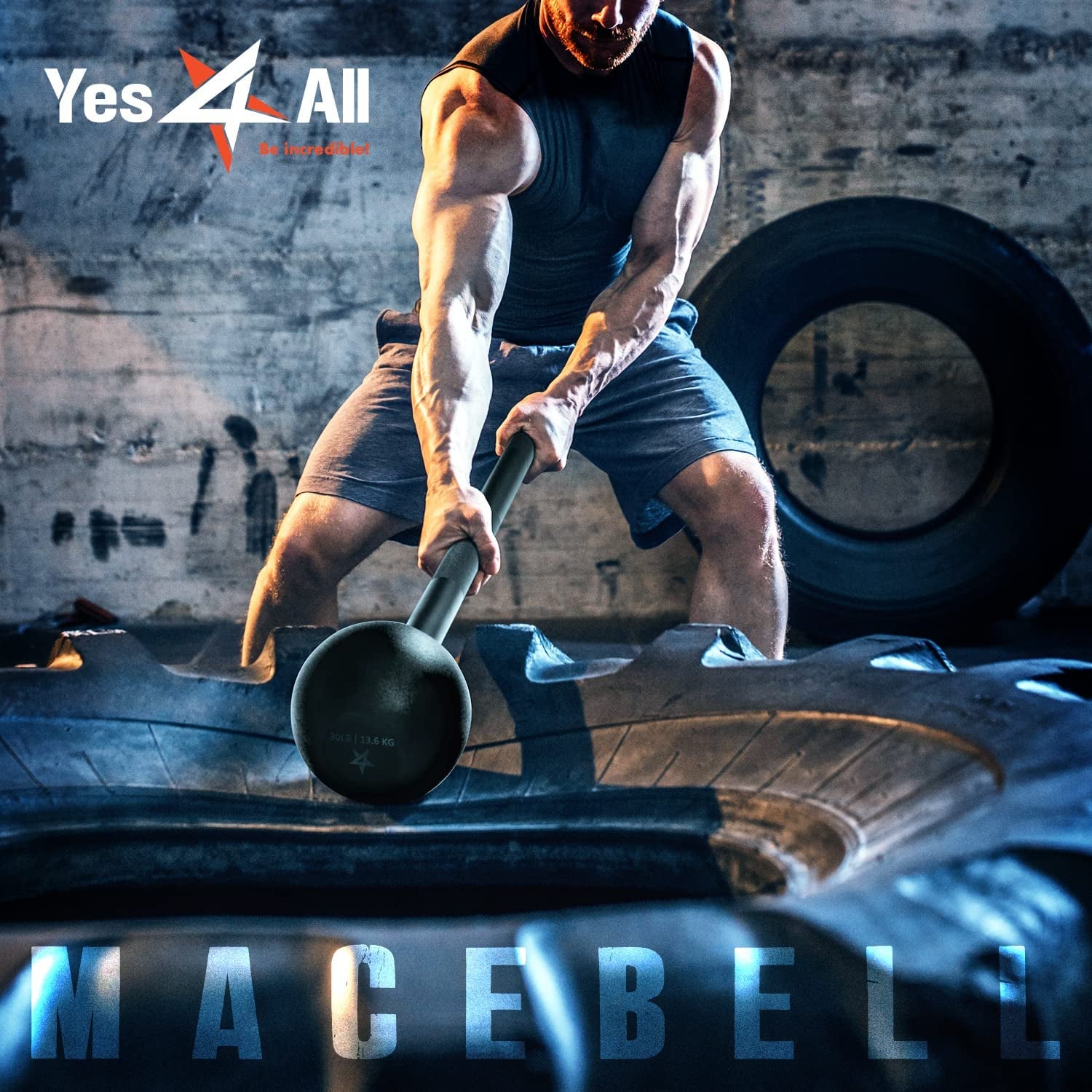 Ultimate Steel Mace Bell for Total Body Strength Training - Improve Muscle, Grip, and Flexibility with Adjustable Weights (5-30 lbs) for Men and Women