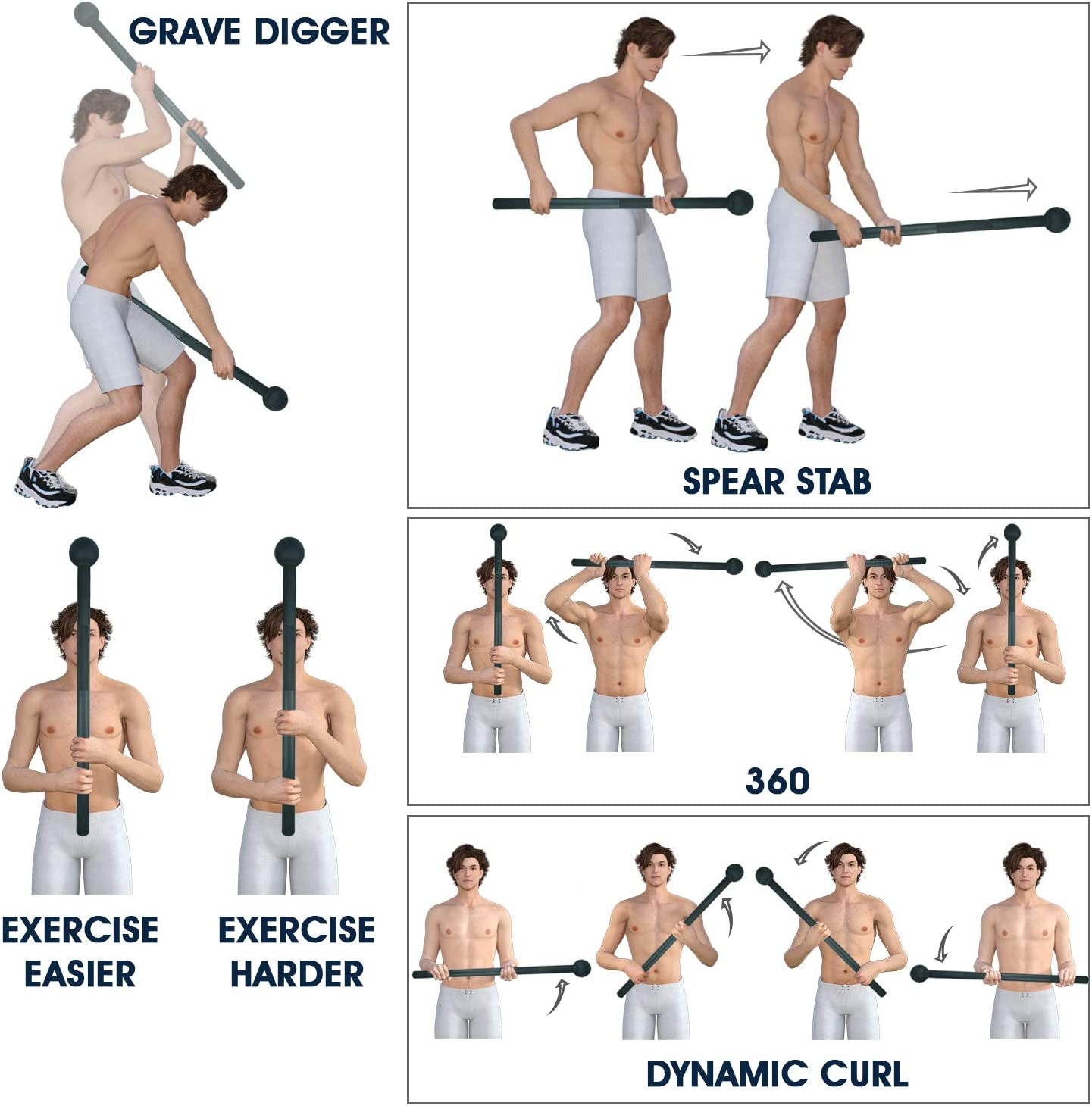 Ultimate Steel Mace Bell for Total Body Strength Training - Improve Muscle, Grip, and Flexibility with Adjustable Weights (5-30 lbs) for Men and Women